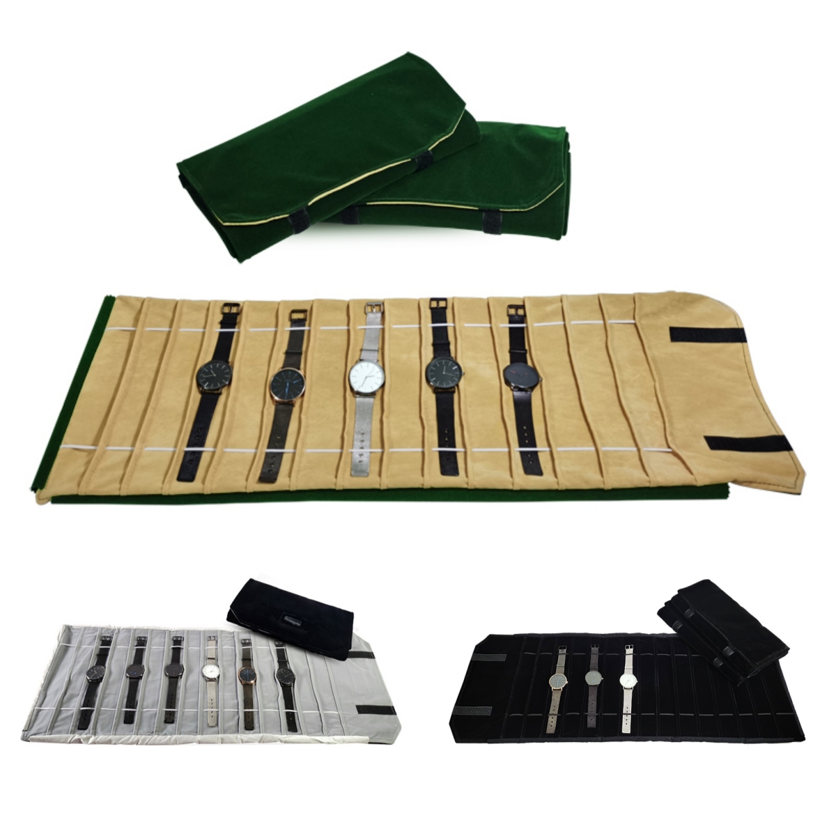 Velvet Ribbon Roll - Aksamitna torba na zegarek Etui na