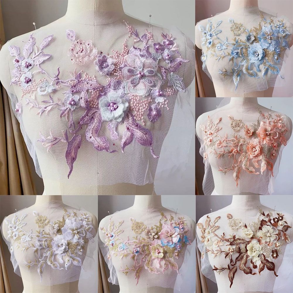 Applique Patch Flower - Eleganckie, kolorowe naszywki z cekinami i