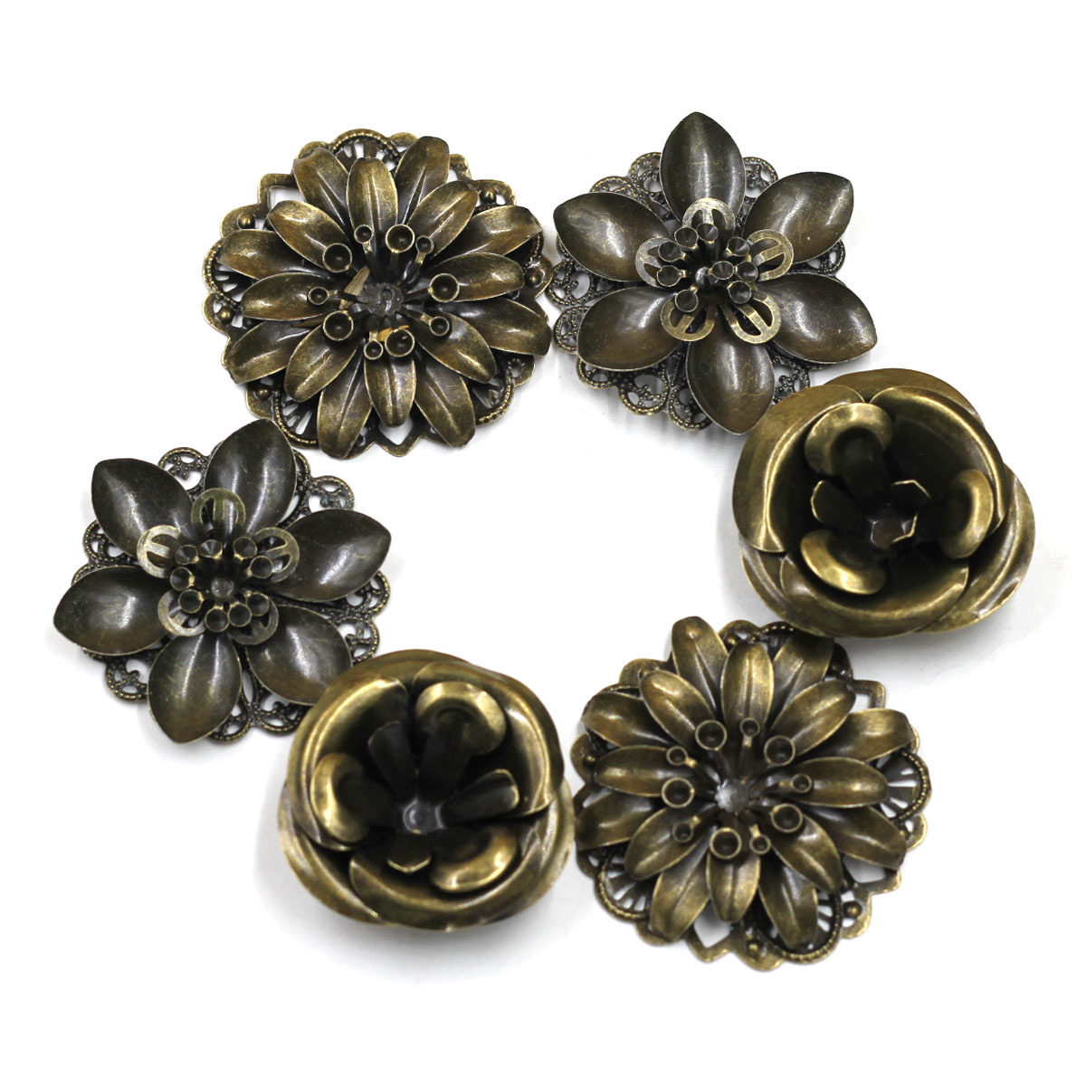 Embellish Craft - 6 szt. Ozdoby połączenie kwiatowy wzór