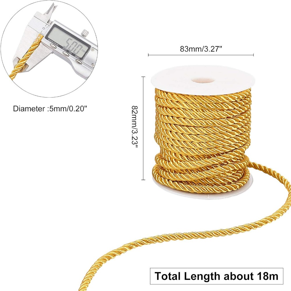 1 rolka 59 stóp Złoty sznurek  – Cord Trim Twisted recenzja i cena