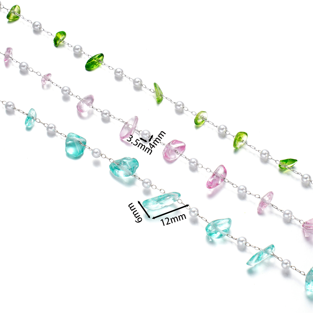 1Meter Crystal Glass Stone And – Pearl Trim Chain recenzja i cena